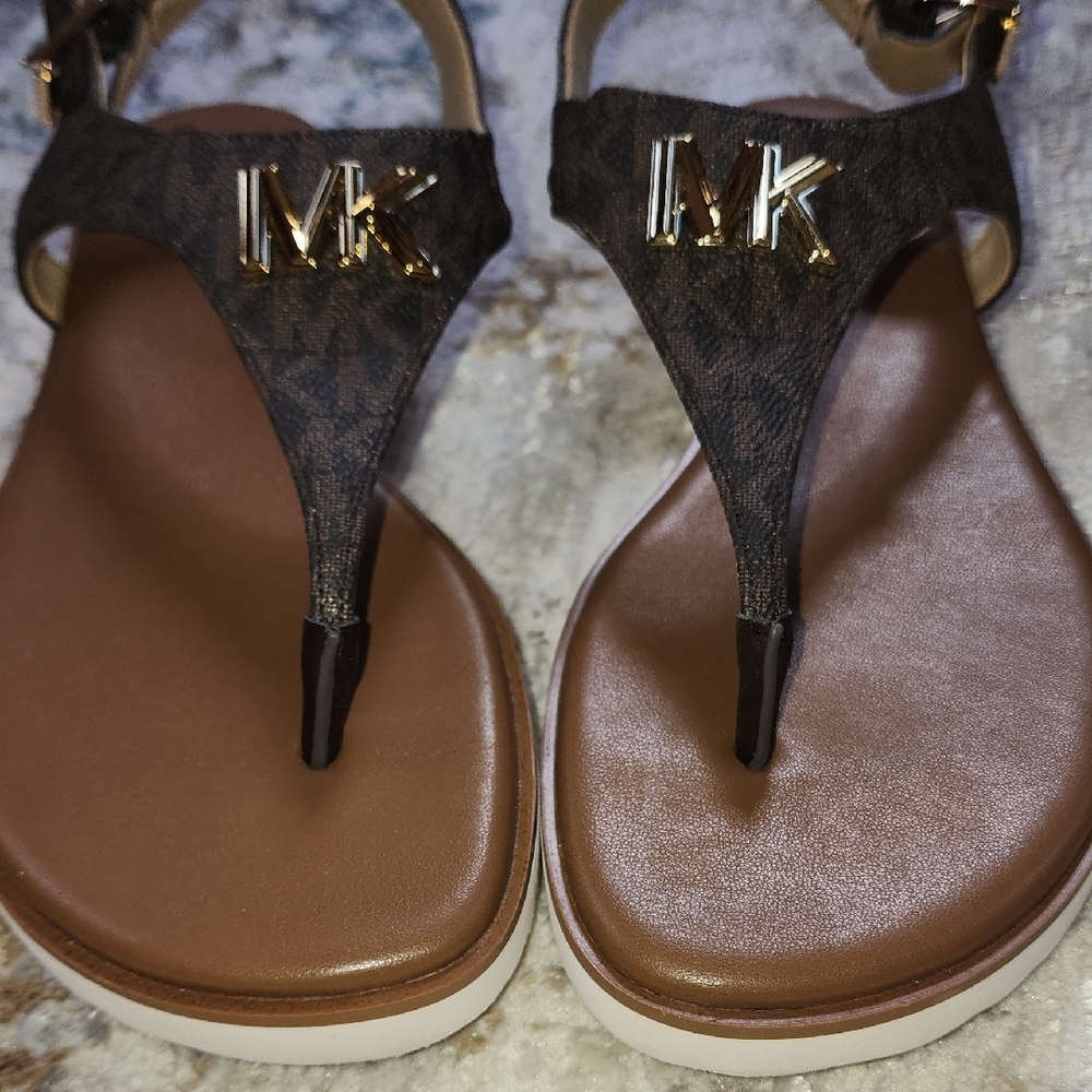 Michael Kors Brown and Gold Sandals - Picture 3 of 7
